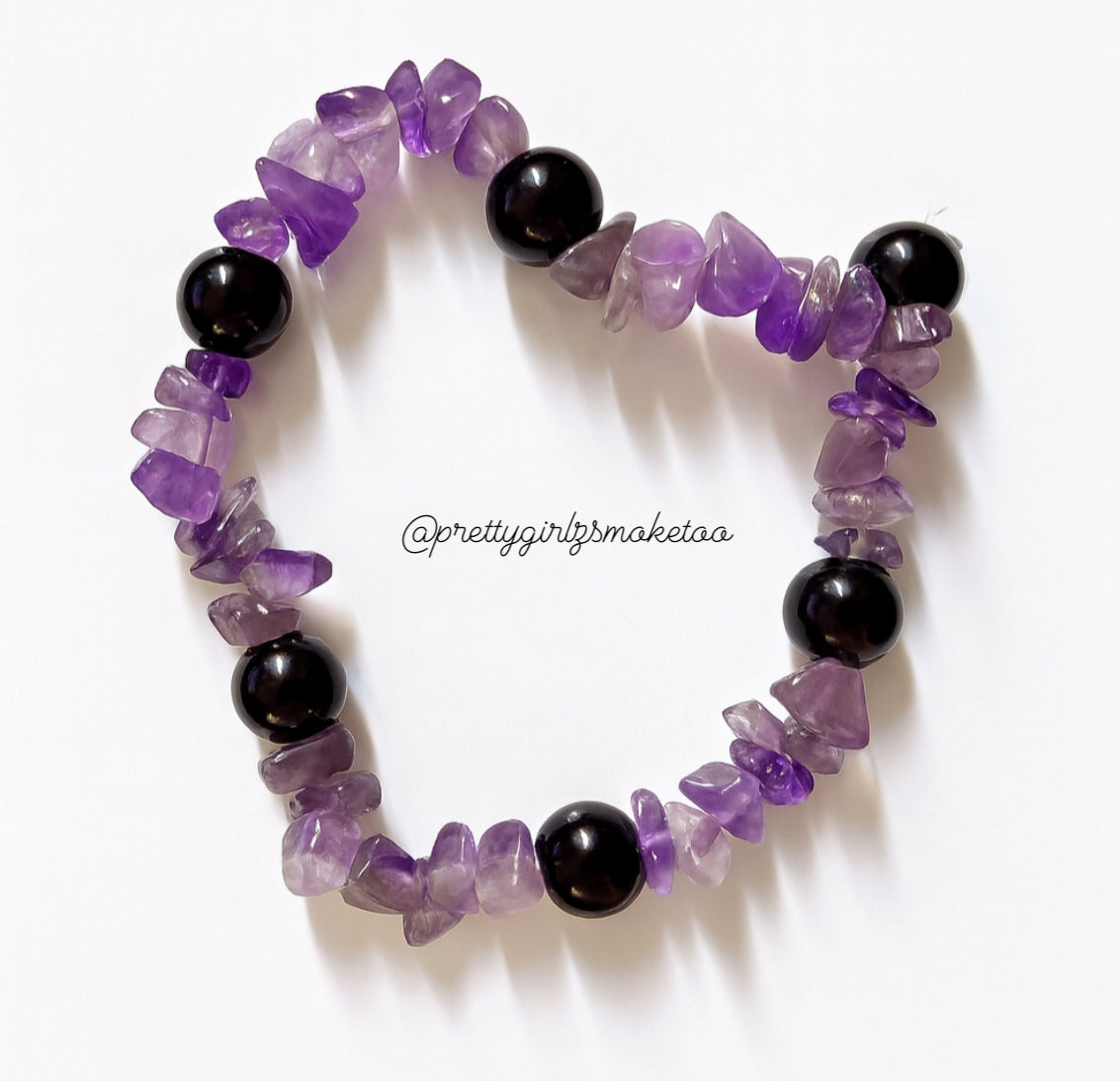 Lotus Awakening – Amethyst and Onyx Bracelet