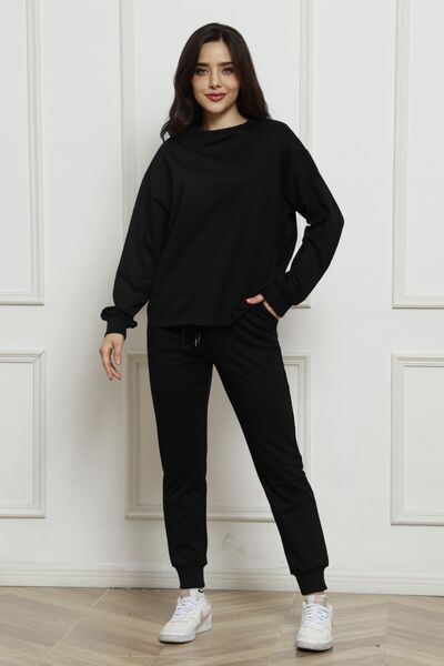 Black Long Sleeve Pants Set